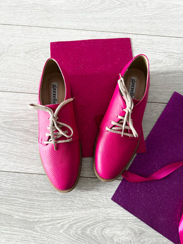 Pantofi oxford Lovely Fucsia