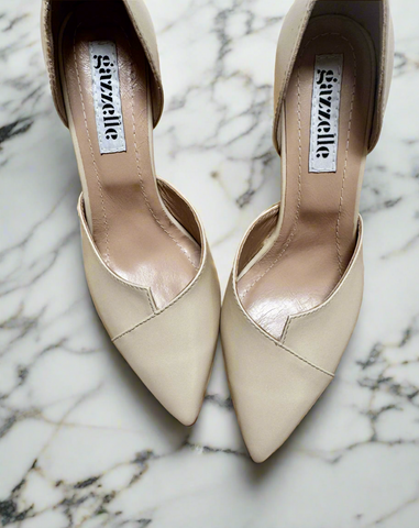 Pantofi Geometry Crem