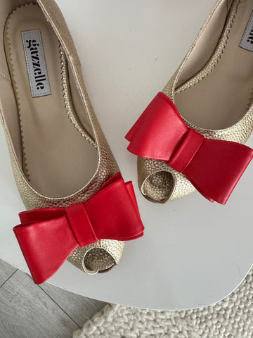 Balerini Trinity Bow Auriu Bej