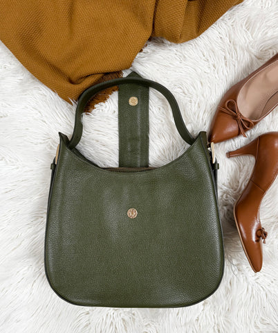 Geanta de umar din piele naturala verde oliv My Style