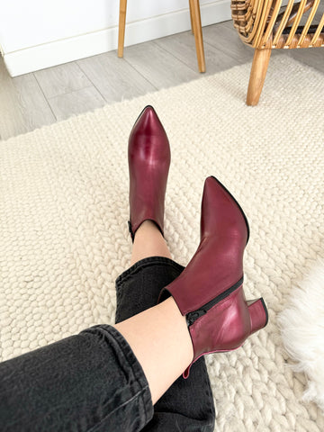 Botine Simple Marsala Sidefat