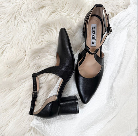 Pantofi, negru, toc de 6cm, marimea 38