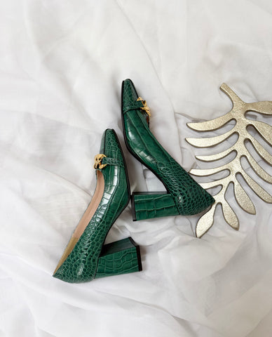 Pantofi My Vibe Verde Croco