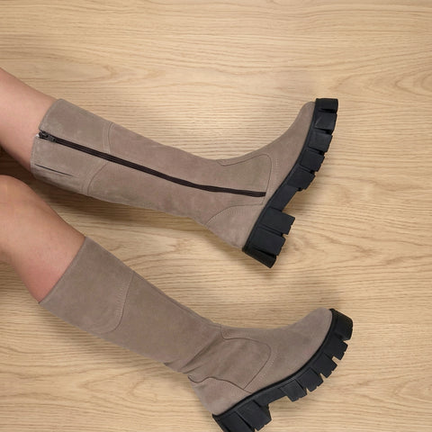 NEW Cizme tip Bocanc Winter Love Bej Nisipiu