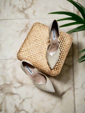 Pantofi Geometry Crem