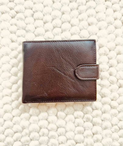 NEW Portofel barbatesc piele naturala maro inchis