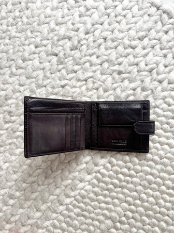 NEW Portofel barbatesc piele naturala maro inchis