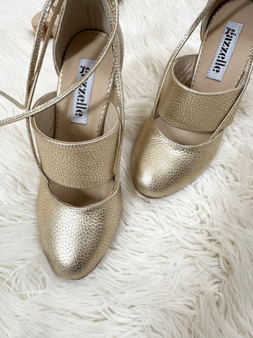 Pantofi Ballerina Love Auriu Bej