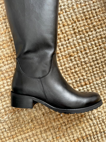 Cizme dama din piele naturala neagra Flow