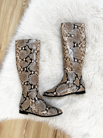 Cizme Sexy Winter Sarpe Bej