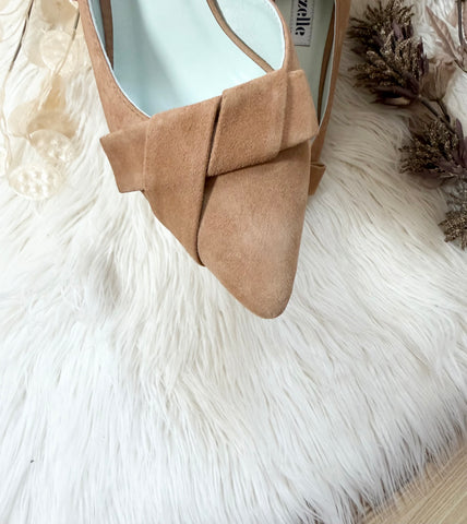 Pantofi damă din piele naturală – Camel, cu toc subțire și design elegant Be the Best