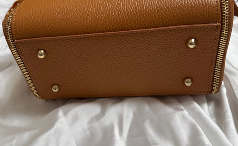 Geanta de mana din piele naturala camel Sweetheart