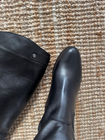 Cizme dama din piele naturala neagra Flow
