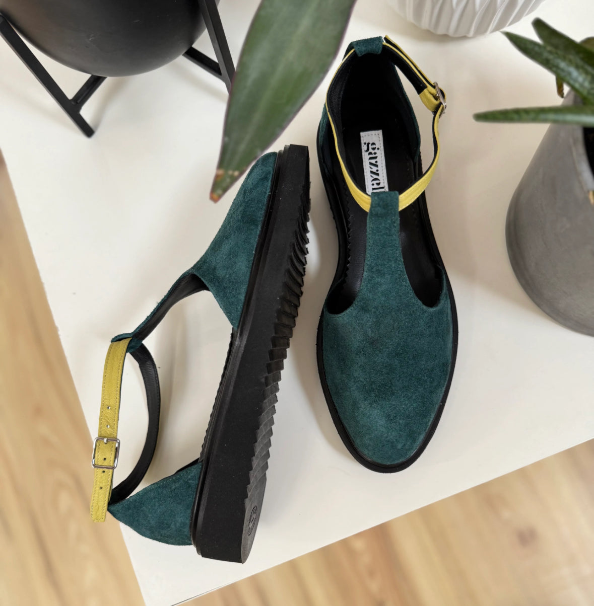 Balerini, verde, marimea 36