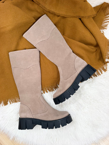 NEW Cizme tip Bocanc Winter Love Bej Nisipiu