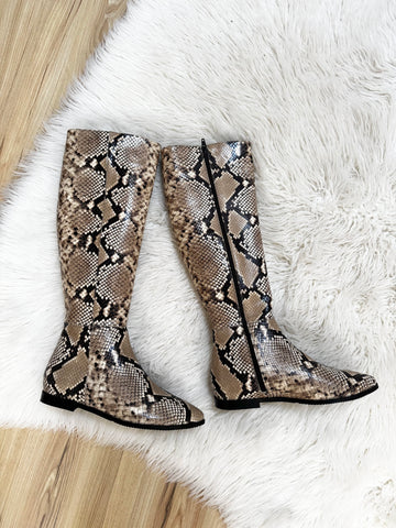 Cizme Sexy Winter Sarpe Bej