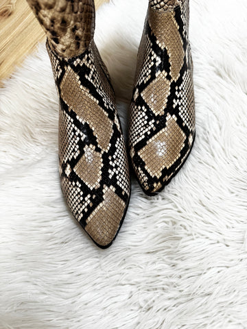 Cizme Sexy Winter Sarpe Bej