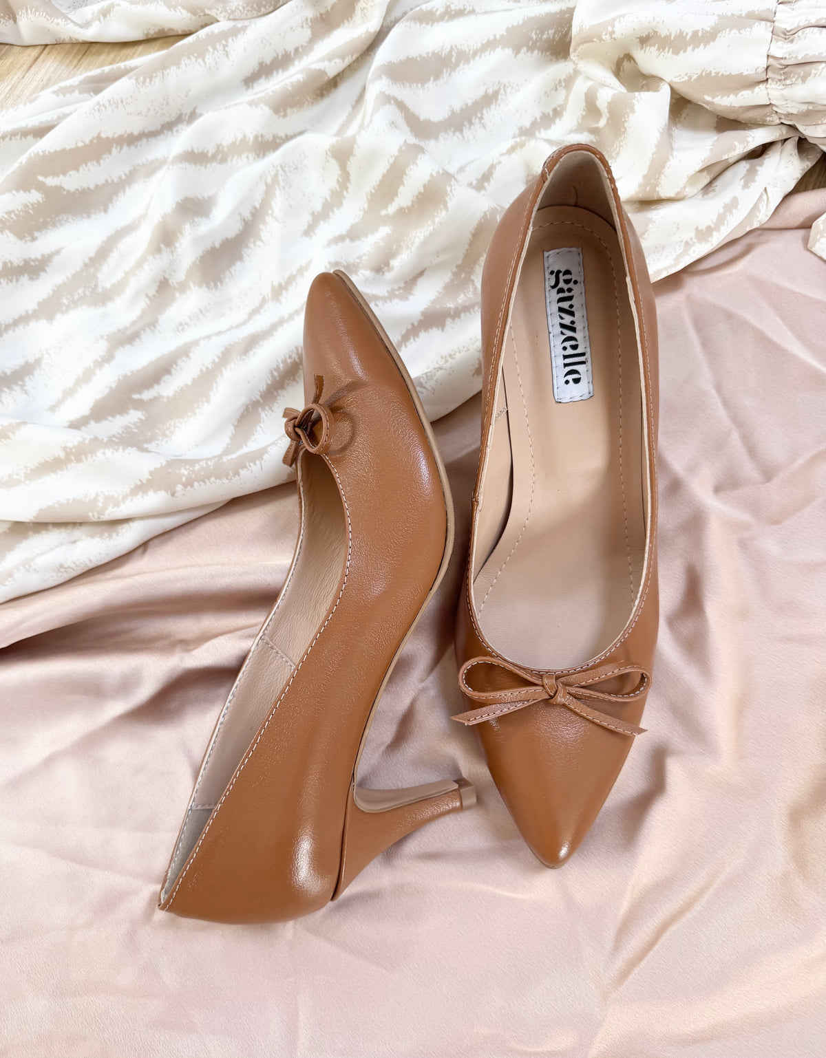 Pantofi Little Bow Camel
