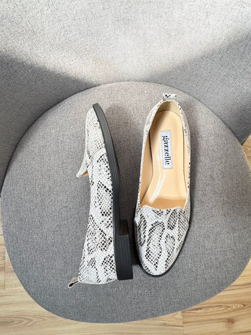 Mocasini Little Sweet Kiss Sarpe Alb Negru