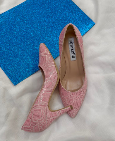 Pantofi, roz, toc de 8cm, marimea 35
