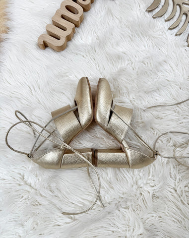 Pantofi Ballerina Love Auriu Bej