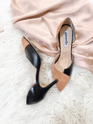 Pantofi Geometry Negru Camel