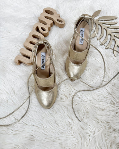 Pantofi Ballerina Love Auriu Bej