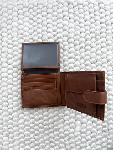 NEW Portofel barbatesc piele naturala camel inchis