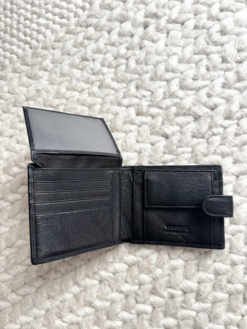 NEW Portofel barbatesc piele naturala negru