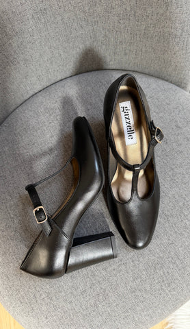 Pantofi, negru, toc de 7 cm, marimea 35