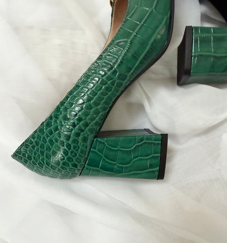 Pantofi My Vibe Verde Croco