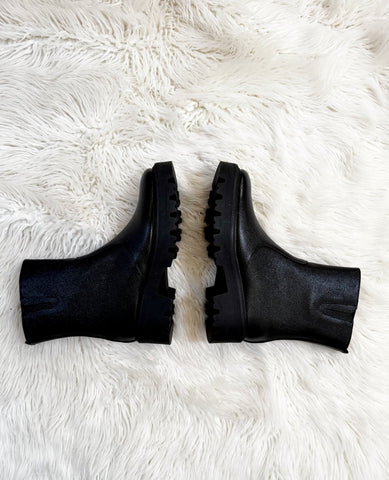 NEW Bocanci damă din piele naturală si talpa groasa CloseUp negru