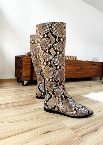 Cizme Sexy Winter Sarpe Bej