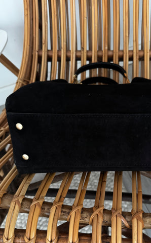 Geanta de mana din piele naturala neagra Diva