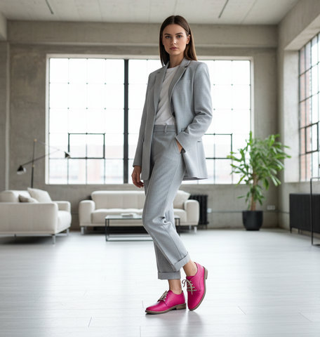 Pantofi oxford Lovely Fucsia