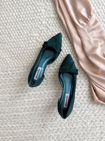 Pantofi damă din piele naturală – Verde Smarald, cu toc subțire și design elegant Be the Best