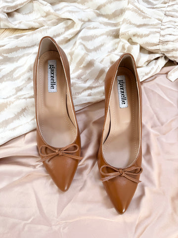 Pantofi Little Bow Camel
