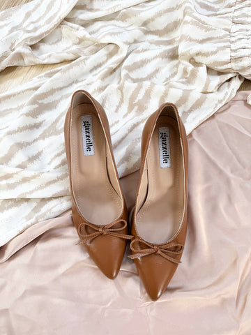 Pantofi Little Bow Camel