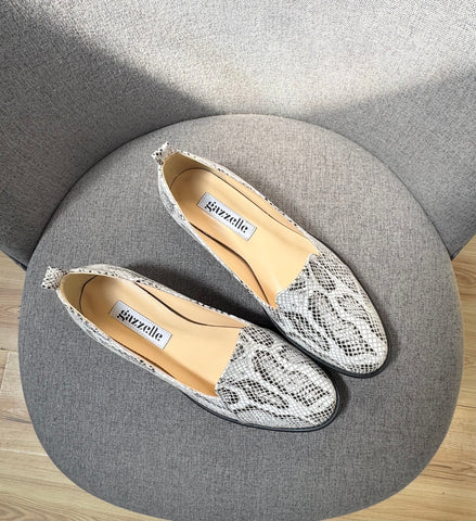 Mocasini Little Sweet Kiss Sarpe Alb Negru