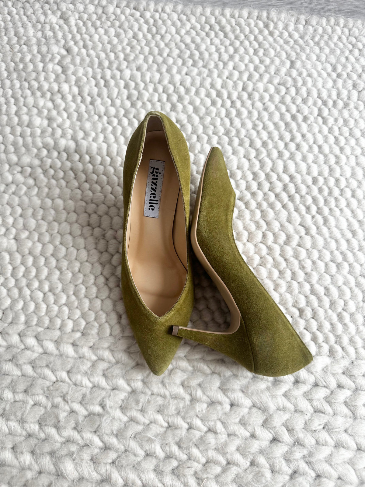 Pantofi, oliv, toc de 8 cm, marimea 39