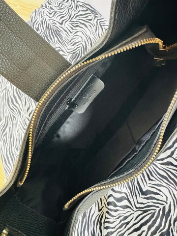 Geanta de umar din piele naturala neagra My Style