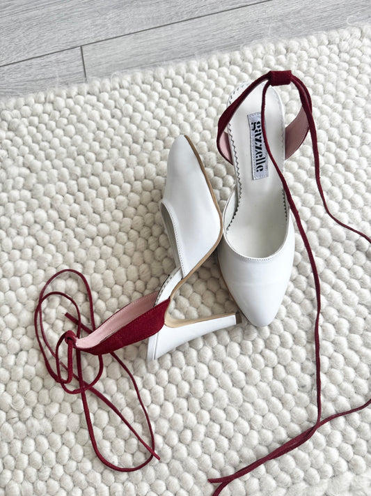 Pantofi Casual and Fun Alb Rosu