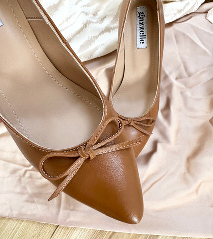 Pantofi Little Bow Camel