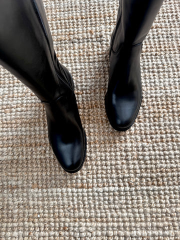 Cizme dama din piele naturala neagra Flow