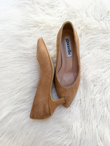 Pantofi, camel, toc de 5 cm, marimea 34