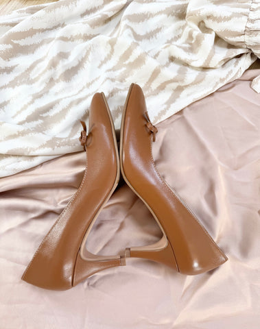 Pantofi Little Bow Camel