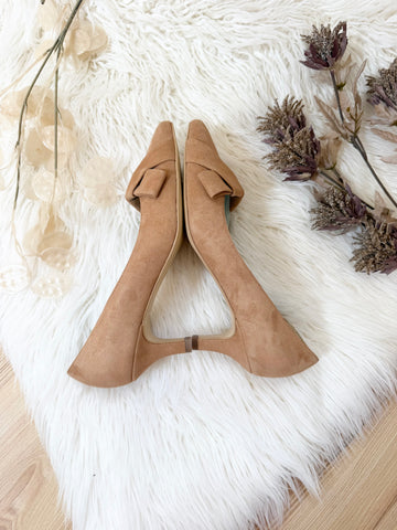 Pantofi damă din piele naturală – Camel, cu toc subțire și design elegant Be the Best