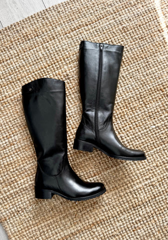Cizme dama din piele naturala neagra Flow