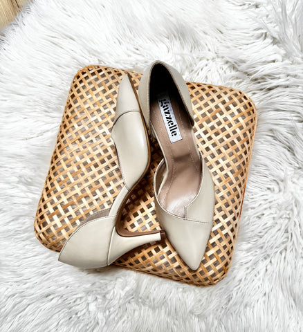 Pantofi Geometry Crem