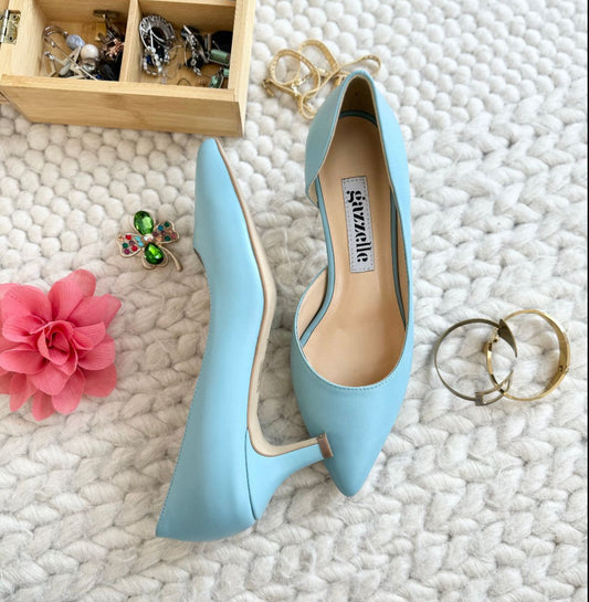 Pantofi, bleu, toc de 5 cm, marimea 38
